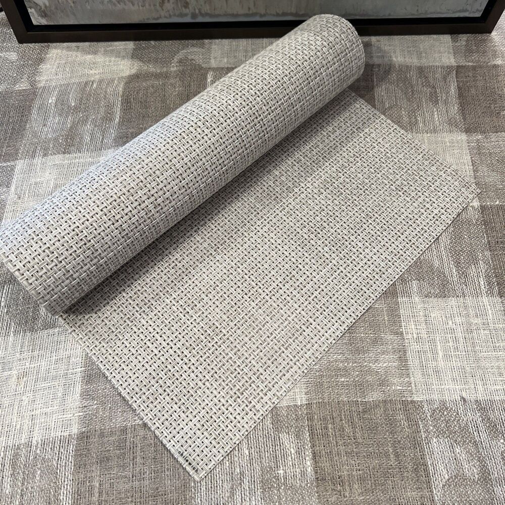 Chilewich Basket Weave White Table Runner Woven Vinyl 14” X 72” NWOT